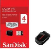 PEN DRIVE SANDISK 4GB PRETO / VERMELHO CRUZER FIT Z33